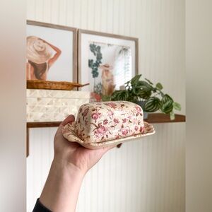Vintage Nasco Rose Garden lidded butter dish